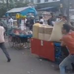 लोहिया संस्थान के बाहर ठेलेवालों ने की मारपीट: एक-दूसरे को दौड़ा-दौड़ाकर पीटा, कई ठेले पलटे